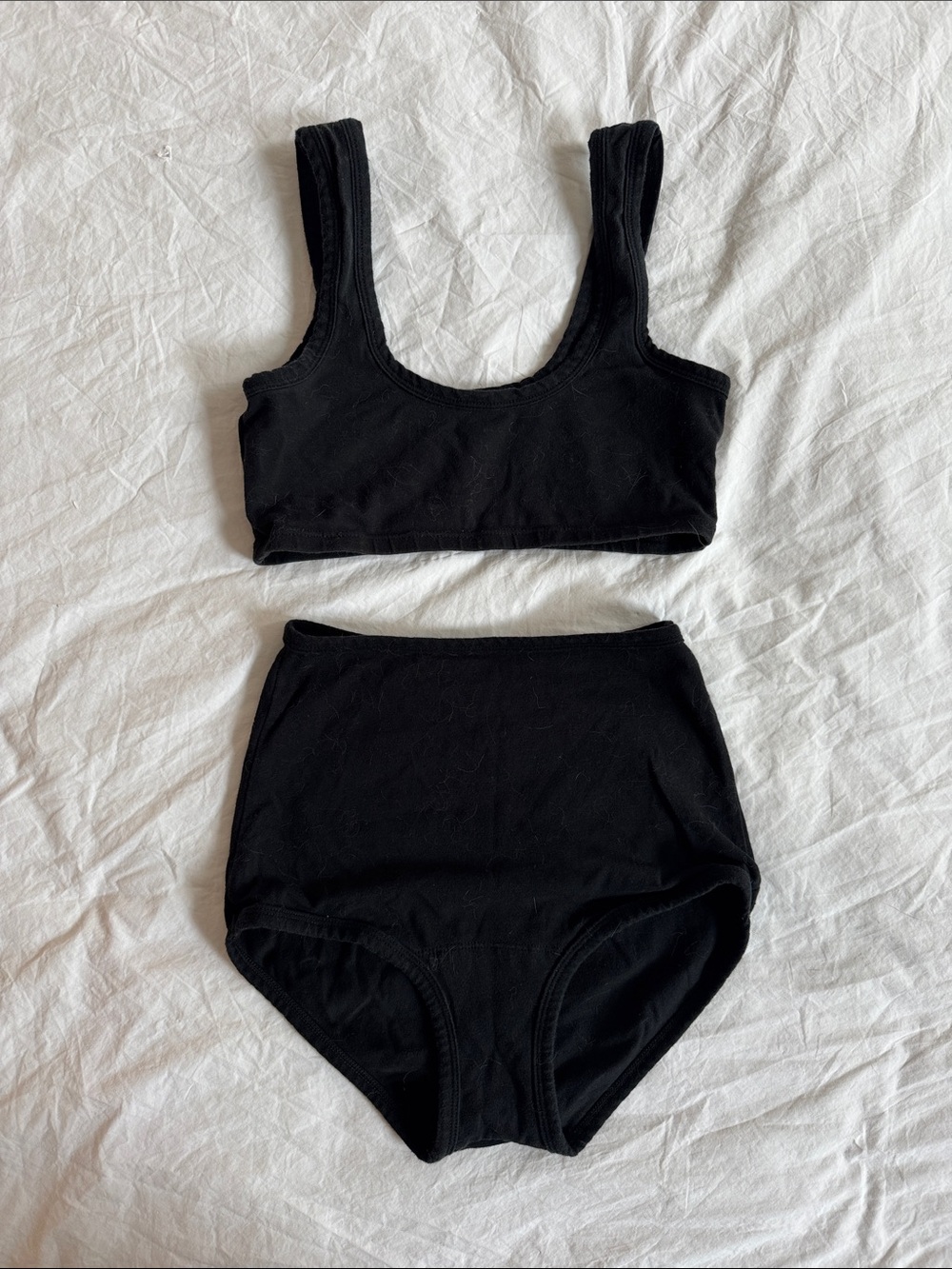 ARQ Wide Strap Bra and High-Rise Undies in Black